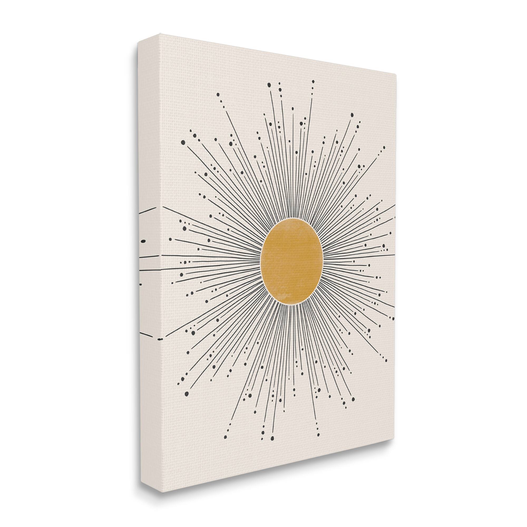 Stupell Industries Art Deco Summer Sun Geometric Line Bursts Canvas Wall Art